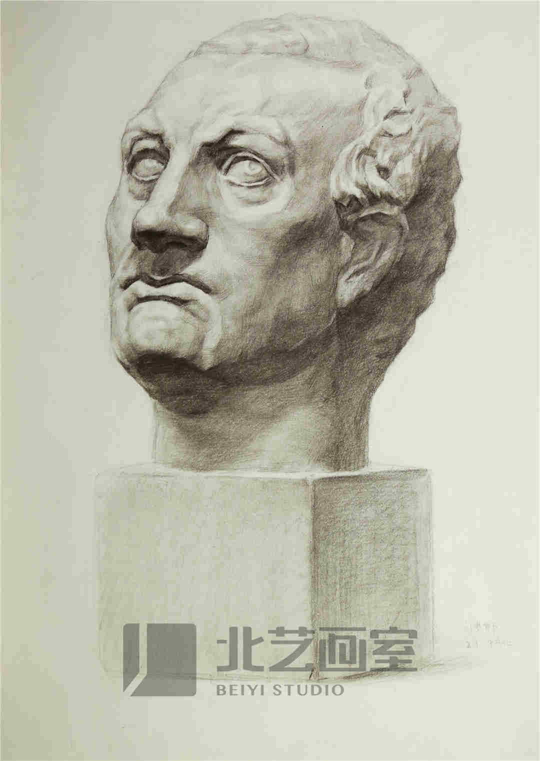 素描石膏像作品赏析——塔头