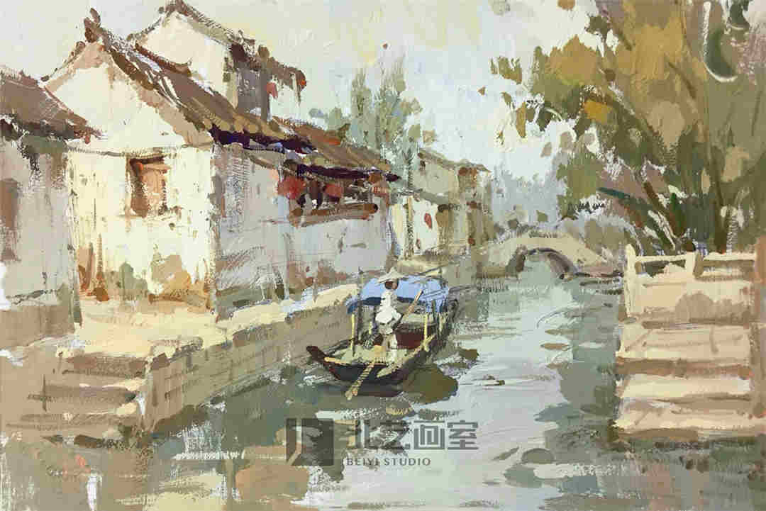 色彩风景作品赏析—稻田,小河,群山 色彩风景作品赏析—古镇 色彩