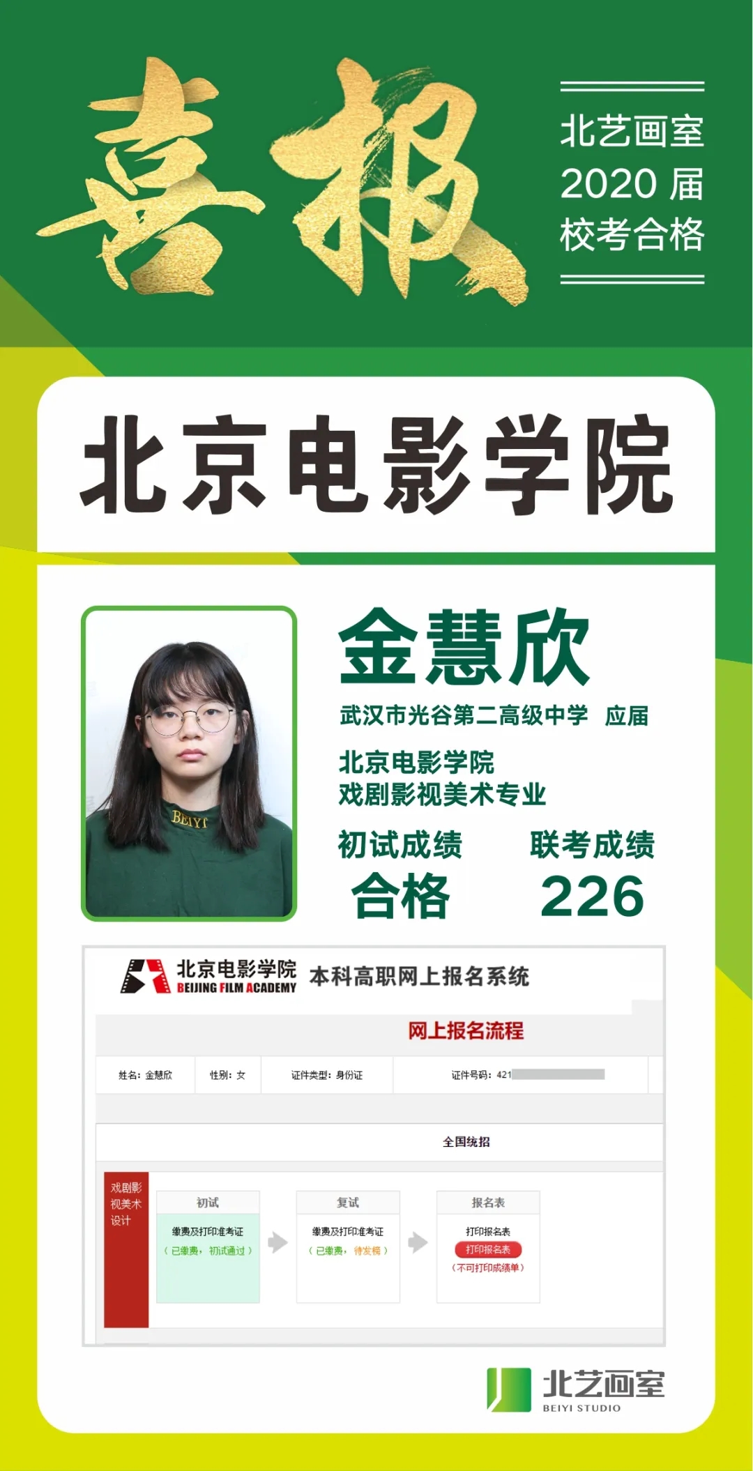 北艺画室北影校考优秀学生