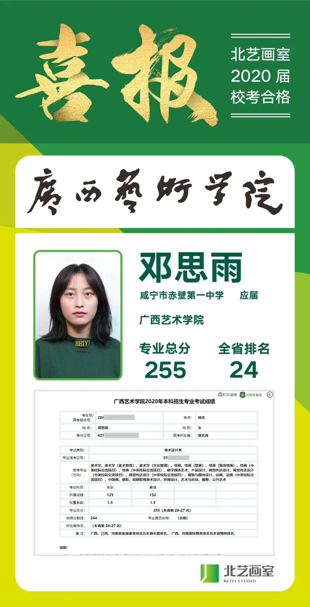 北艺画室广艺校考优秀学员