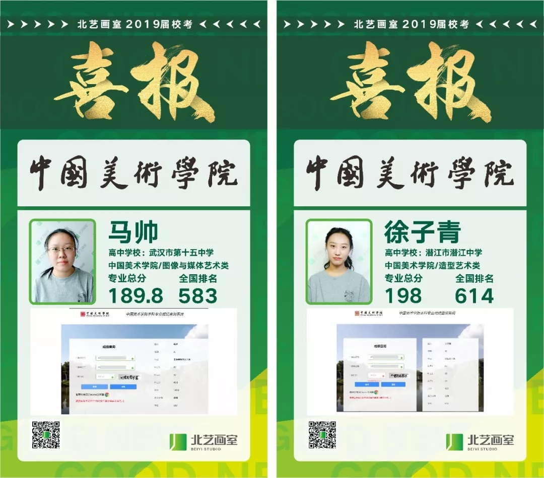 北艺2019年中国美术学院喜报