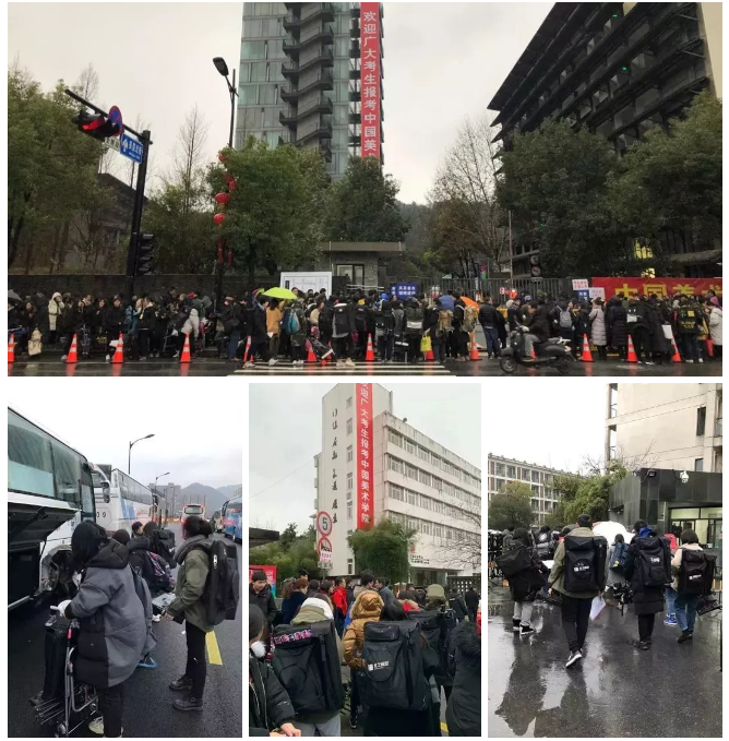 送考与备考现场