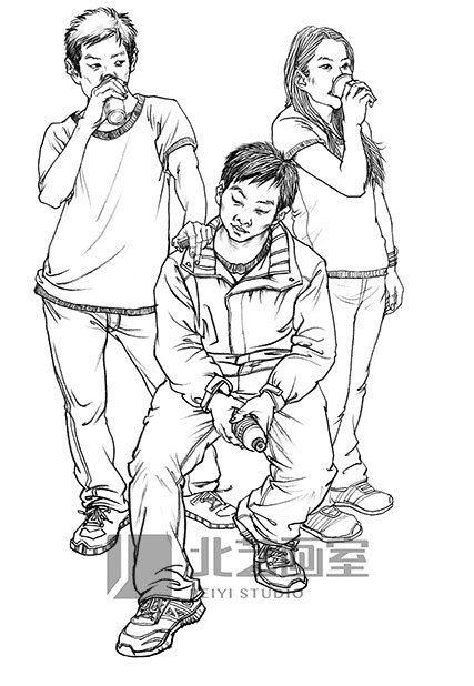 武汉北艺画室人物速写图片,人物速写超清临摹图